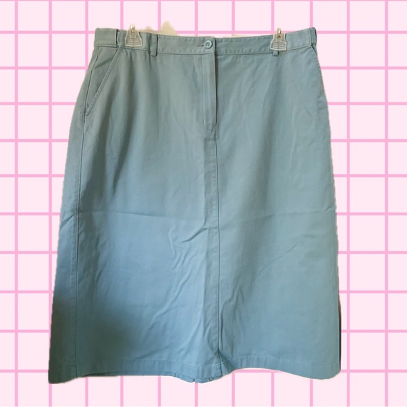 L.L Bean Vintage Midi/Maxi Light Blue Skirt - Size 20 Petite - Picture 1 of 7